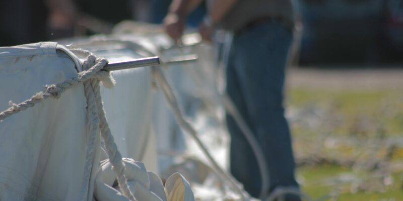 Erecting the marquee for corporate event