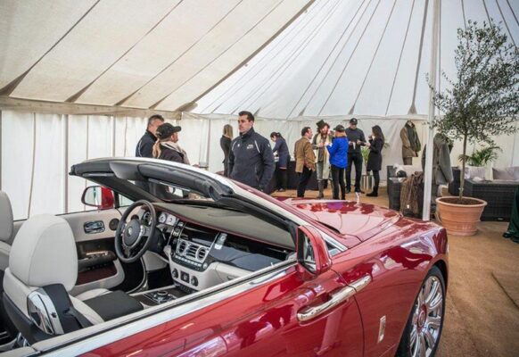 Traditional marquee for Rolls-Royce event | Corporate Marquee Hire