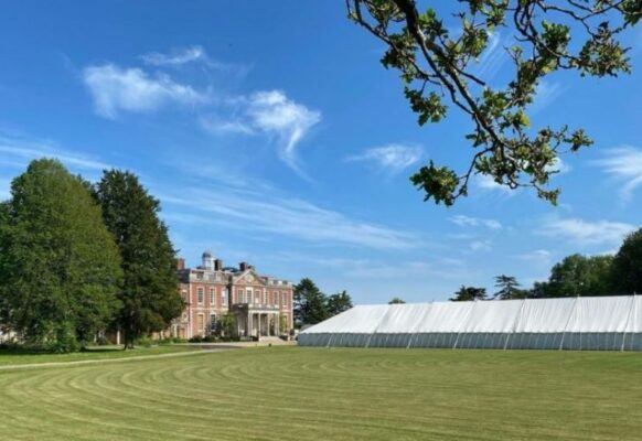 exterior wedding marquee in hampshire