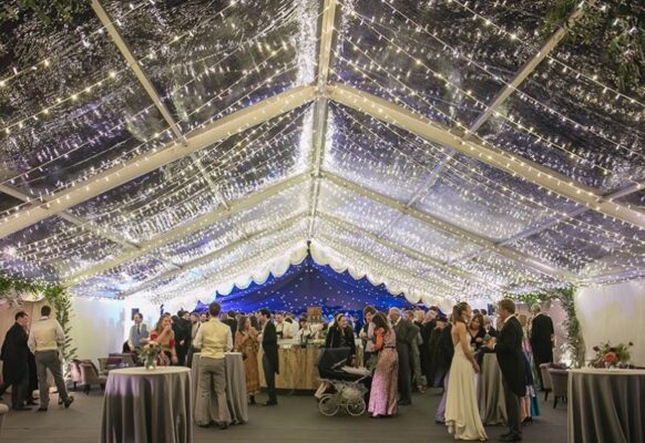 interior marquee with magical lights